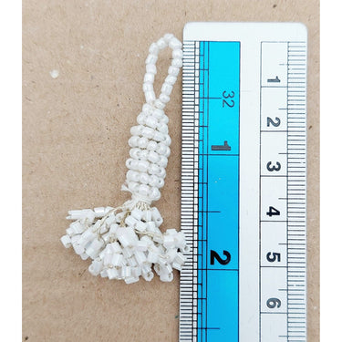 White Bead Tassels Latkan, Indian Latkans, Sewing Latkans